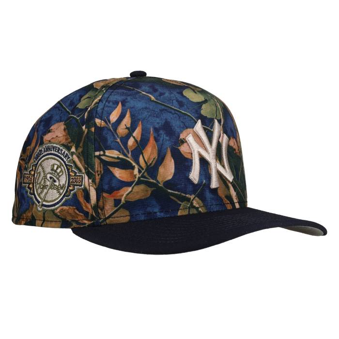 Newera 【 New York Yankees Leaves Blue 100Th Anniversary 9Fifty A Frame Snapback Hat Unisex 】 ヤンキース 青み 青色 Snapback スナップバック 御徒面子 ユニ一発やる