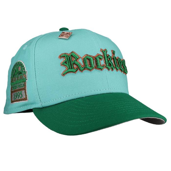 Newera 【 Colorado Rockies Old English Script Teal Green Metallic 59Fifty Fitted Hat Unisex 】 コロラド ロッキーズ 脚本 green 緑・緑であること ユニ一発やる