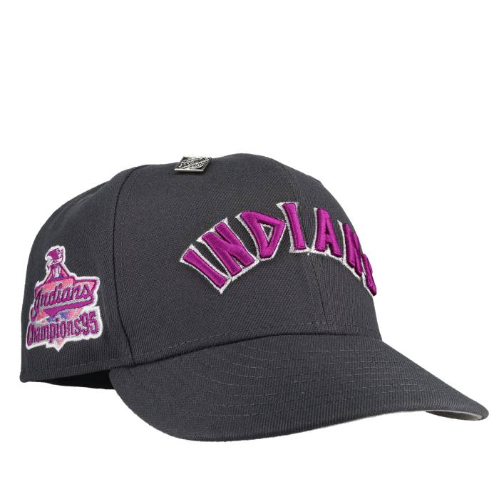 【★百貨店SALE★6/11真夜中2時迄】Newera 【 Cleveland Indians 1995 Champions 59Ffity New Era Fitted Hat Unisex Graphite / Grey Undervisor /Black Sweatband 】 クリーブランド インディアンス ユニ一発やる 薄墨色 薄墨色 黒いこと 黒いこと