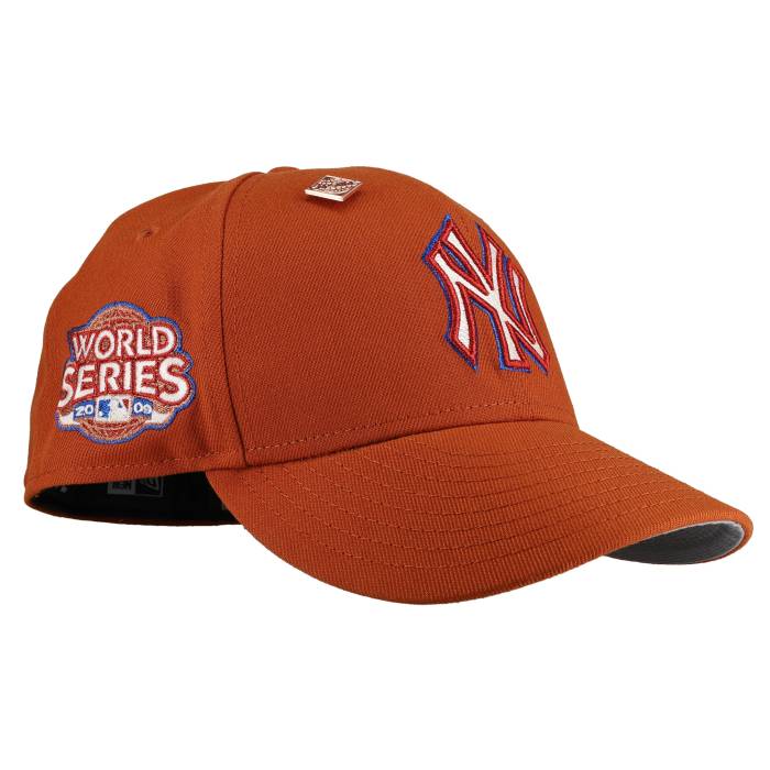 Newera 【 New York Yankees 2009 World Series Burnt Orange Metallic 59Fifty Fitted Hat Unisex 】 ヤンキース つづき物 orange 橙・オレンジ色 ユニ一発やる