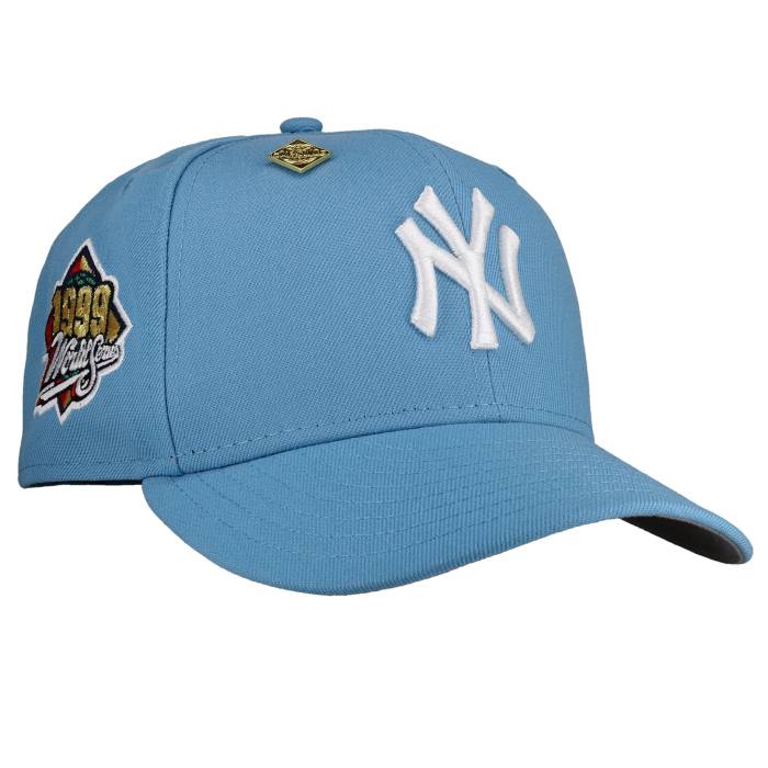 Newera 【 New York Yankees 1999 World Series \"Skyline Dynasty\"" Metallic 59Fifty Fitted Hat Unisex Blue / Grey Undervisor 】 ヤンキース つづき物 ユニ一発やる 青み 青色 薄墨色 薄墨色"