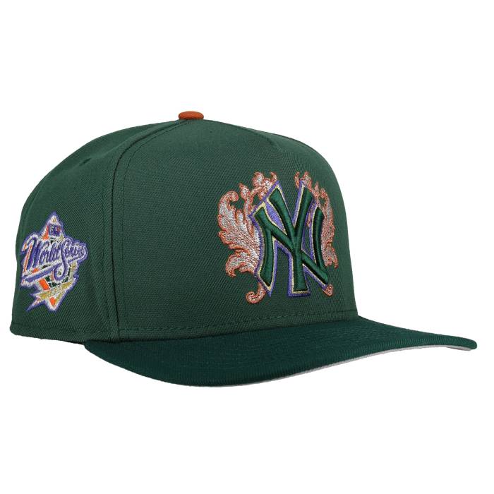 【★百貨店SALE★6/11真夜中2時迄】Newera 【 New York Yankees 1999 World Series Green Copper Flames 9Fifty A Frame Snapback Hat Unisex 】 ヤンキース つづき物 green 緑・緑であること 銅色 コッパー フレームス Snapback スナップバック 御徒面子 ユニ一発やる