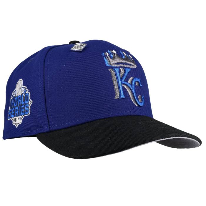 Newera 【 Kansas City Royals 2015 World Series Blue Metallic 59Fifty Fitted Hat Unisex Blue / Black / Grey Undervisor 】 ひまわりの州 シティ ロイヤルズ つづき物 青碧 青碧 ユニ一発やる 青碧 青碧 黒いこと 黒いこと 薄墨色