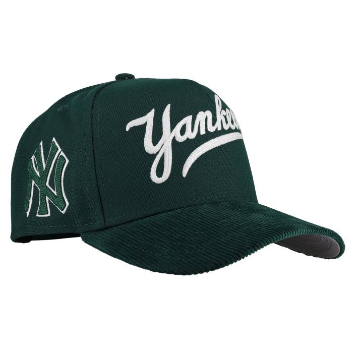 【★百貨店SALE★6/11真夜中2時迄】Newera 【 New York Yankees Chainstitch/Corduroy 9Fifty A Frame Snapback Hat (Green) Unisex 】 ヤンキース Snapback スナップバック 御徒面子 ユニ一発やる