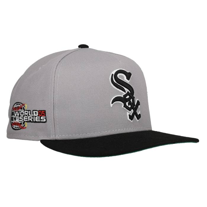【★百貨店SALE★6/11真夜中2時迄】Newera 【 Chicago White Sox 2005 World Series Grey/Black 9Fifty A Frame Snapback Hat Unisex 】 風の強い町 白いこと 白いこと つづき物 Snapback スナップバック 御徒面子 ユニ一発やる