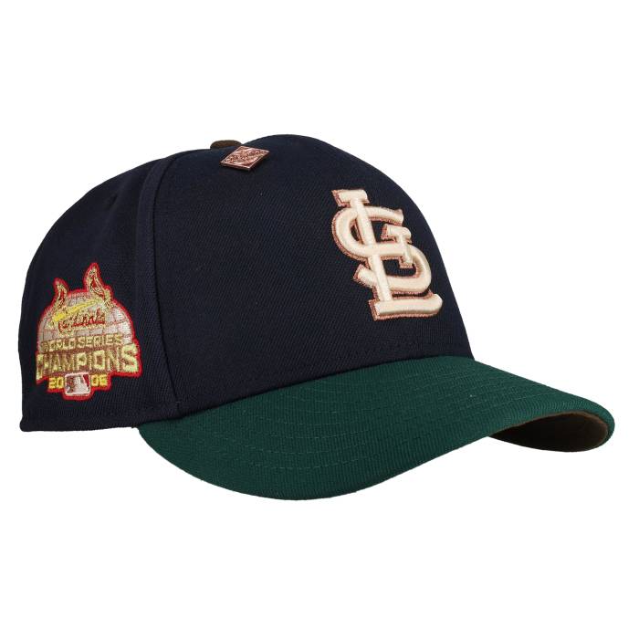 Newera 【 St Louis Cardinals 2006 World Series Two Tone Navy/Green Metallic 59Fifty Fitted Hat Unisex 】 カージナルス つづき物 ユニ一発やる