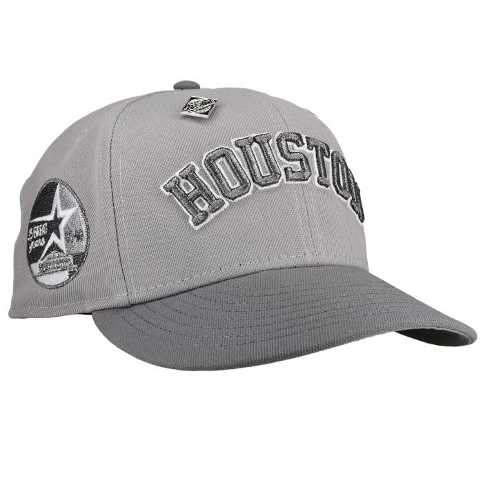 Newera 【 Houston Astros 35 Great Years Cool Grey Metallic Script 59Fifty Fitted Hat Unisex Grey / Grey Undervisor 】 ヒューストン アストロズ 冷やりとした 薄墨色 薄墨色 脚本 ユニ一発やる 薄墨色 薄墨色