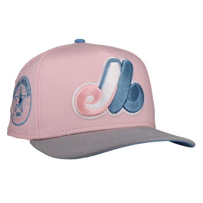 Newera 【 Montreal Expos 1982 All Star Game Pink/Blue 9Fifty A Frame Snapback Hat Unisex 】 モントリオール Game 取り組み Snapback スナップバック 御徒面子 ユニ一発やる