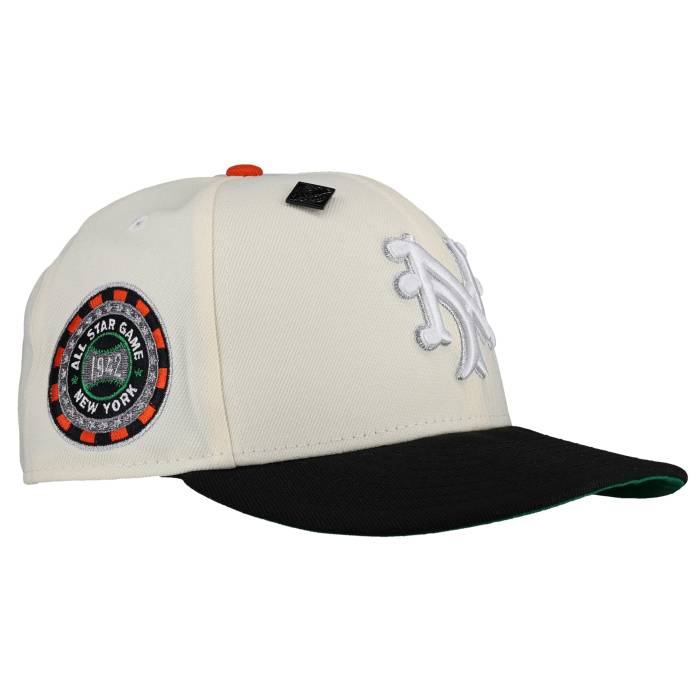 Newera 【 New York Giants 1942 Asg Metallic Off White/Black 59Fifty Fitted Hat Unisex 】 ジャイアンツ ユニ一発やる