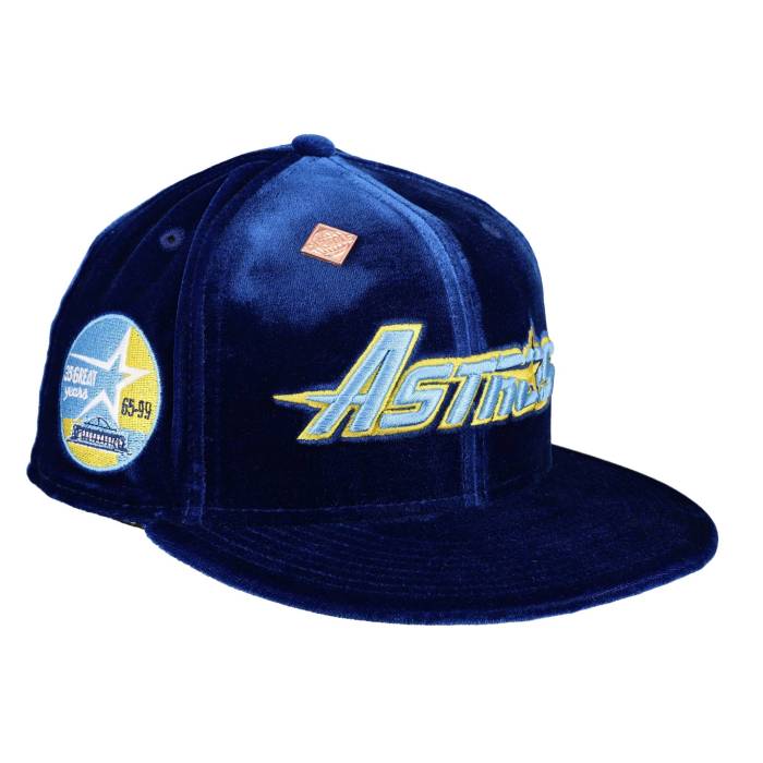 【★百貨店SALE★6/11十二時2時迄】Newera 【 Houston Astros Velvet Collection 35 Great Years Patch 59Ffity Fitted Hat Unisex Velvet Blue / Grey Undervisor/ Black Sweatband 】 ヒューストン アストロズ 寄せあわせ ユニ一発やる 青み 青色 薄墨色 薄墨色 黒いこと