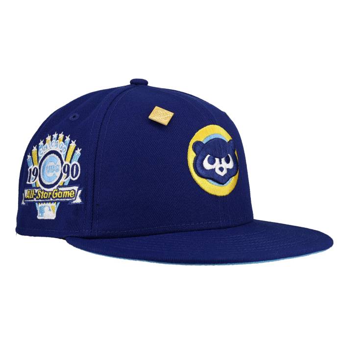 【★百貨店SALE★6/11十二時2時迄】Newera 【 Chicago Cubs Royal Ice Collection 1990 All Star Game 59Fifty Fitted Hat Unisex Royal Blue / Light Blue Undervisor/ Black Sweatband 】 風の強い町 カブス 寄せあわせ Game 取り組み ユニ一発やる 青み 青色 黒いこと 黒いこと