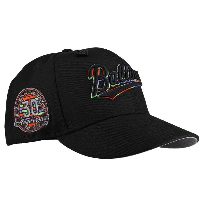 Newera 【 Baltimore Orioles 30Th Anniversary Spooky Black Dome 59Fifty Fitted Hat Unisex Black/Grey Undervisor/Black Sweatband 】 ボルティモア オリオールズ 黒いこと 黒いこと ユニ一発やる 黒いこと 黒いこと 薄墨色 薄墨色