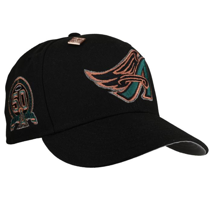 Newera 【 Anaheim Angels 50Th Anniversary \"Smoked Pine Crest\"" Metallic 59Fifty Fitted Hat Unisex 】 アナ住み家 angels エンジェルス ユニ一発やる"
