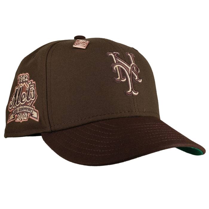 【★百貨店SALE★6/11真夜中2時迄】Newera 【 New York Mets 40Th Anniversary Two Tone Walnut 59Fifty Fitted Hat Unisex Brown / Green Undervisor 】 メッツ ユニ一発やる 赤銅色 赤銅色 green 緑・緑であること