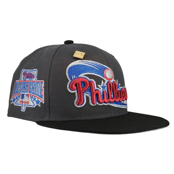 【★百貨店SALE★6/11十二時2時迄】Newera 【 Philadelphia Phillies Metallic Stitching 1996 All Star Game Fitted Hat Unisex Grey / Grey Undervisor/ Black Sweatband 】 兄弟愛の都市 フィリーズ Game 取り組み ユニ一発やる 薄墨色 薄墨色 黒いこと 黒いこと