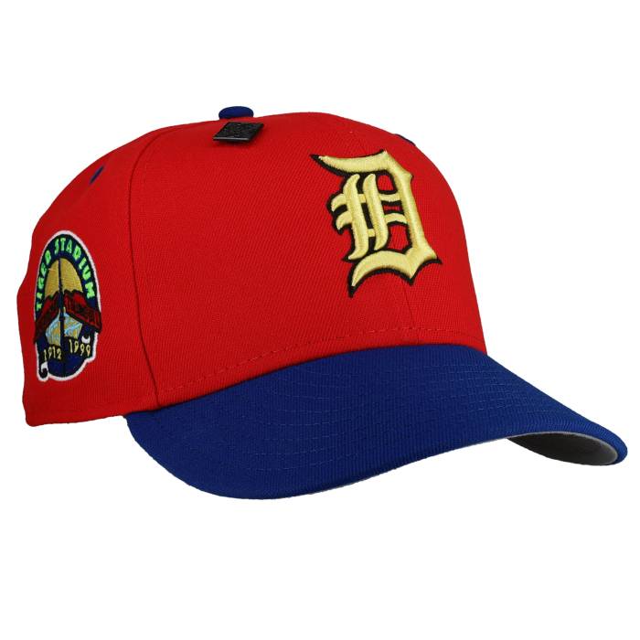 Newera 【 Detroit Tigers Speedway Tiger Stadium 59Fifty Fitted Hat (Restock) Unisex Red / Blue / Grey Undervisor 】 自動車の街 タイガース 競技場 ユニ一発やる Red 赤・赤いこと 青み 青色 薄墨色 薄墨色