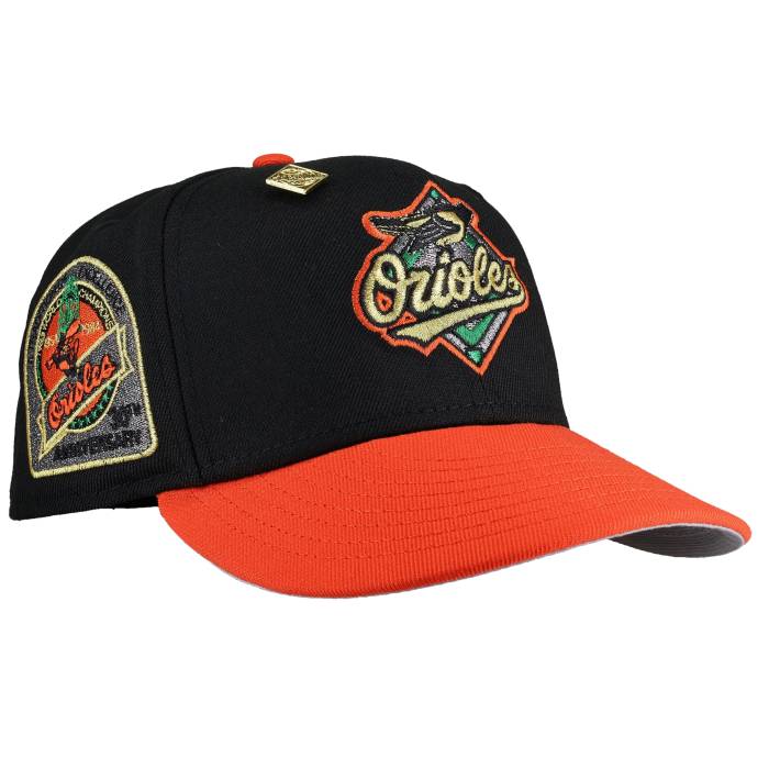 Newera 【 Baltimore Orioles 30Th Anniversary Black Orange Metallic 59Fifty Fitted Hat (Restock) Unisex 】 ボルティモア オリオールズ 黒いこと 黒いこと orange 橙・オレンジ色 ユニ一発やる