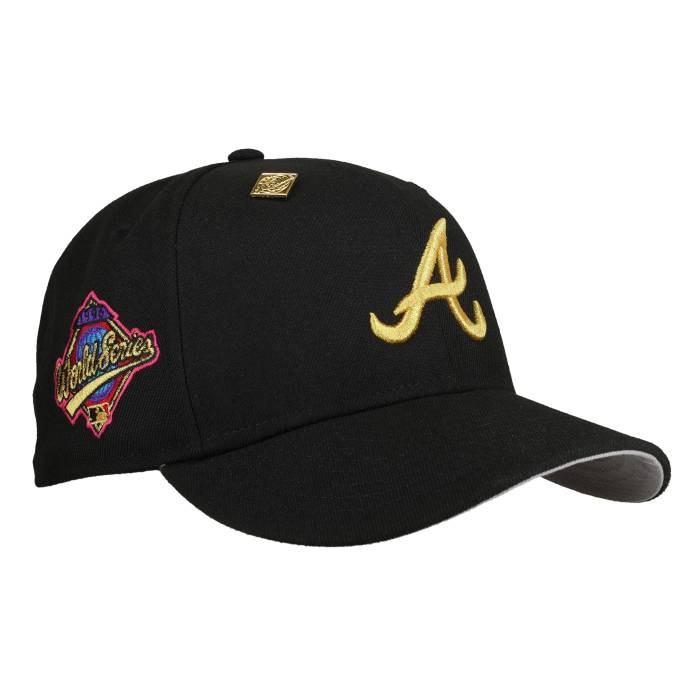 Newera 【 Atlanta Braves 1996 World Series Black/Yellow 59Fifty Fitted Hat Unisex 】 ジョージアの州都 ブレーブス つづき物 ユニ一発やる