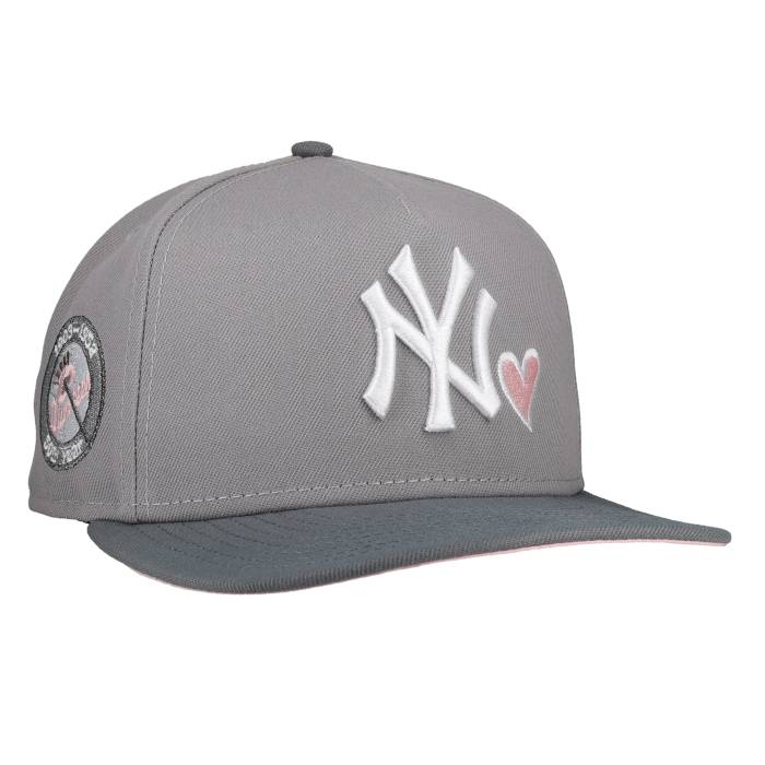 Newera 【 New York Yankees 50Th Anniversary Grey Heart 9Fifty A Frame Snapback Hat Unisex 】 ヤンキース 薄墨色 薄墨色 Snapback スナップバック 御徒面子 ユニ一発やる