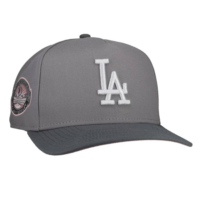 Newera 【 Los Angeles Dodgers 50Th Anniversary Grey/Pink 9Fifty A Frame Snapback Hat Unisex 】 ドジャース Snapback スナップバック バッグ ユニセックス|スニケス