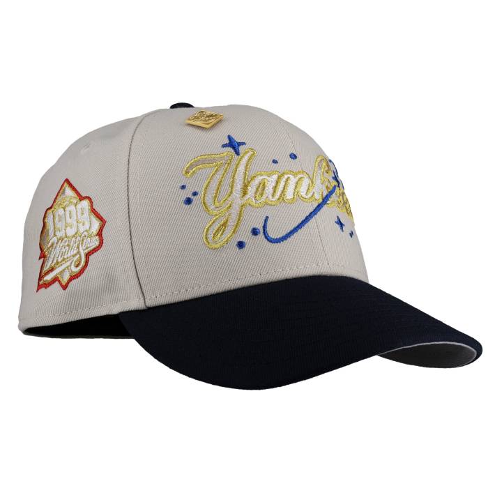 Newera 【 New York Yankees 1999 Ws \"Celestial\"" Stone Metallic 59Fifty Fitted Hat Unisex Stone/Navy/Metallic/Grey Undervisor/Black Sweatband 】 ヤンキース ユニ一発やる 紺色 米国海軍 薄墨色 薄墨色 黒いこと 黒いこと"