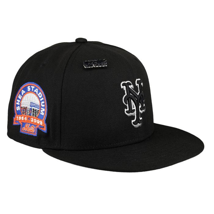 【★百貨店SALE★6/11十二時2時迄】Newera 【 New York Mets Side Splash Collection Shea Stadium Patch Fitted Hat Unisex Black / Grey Undervisor/ Black Sweatband 】 メッツ 寄せあわせ 競技場 ユニ一発やる 黒いこと 黒いこと 薄墨色 薄墨色