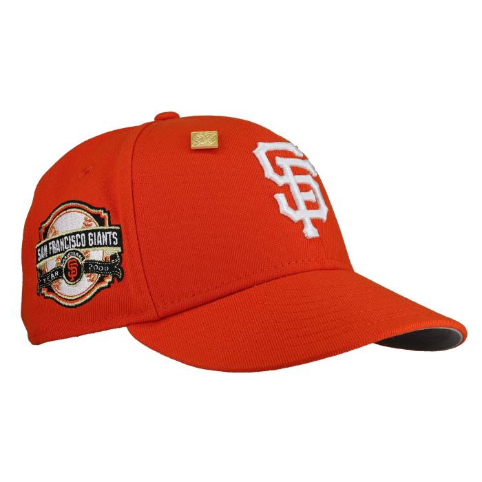 Newera 【 San Francisco Giants Inaugural 2000 Colors 59Fifty Fitted Hat Unisex Orange / Grey Undervisor / Black Sweatband 】 ジャイアンツ ユニ一発やる orange 橙・オレンジ色 薄墨色 薄墨色 黒いこと 黒いこと