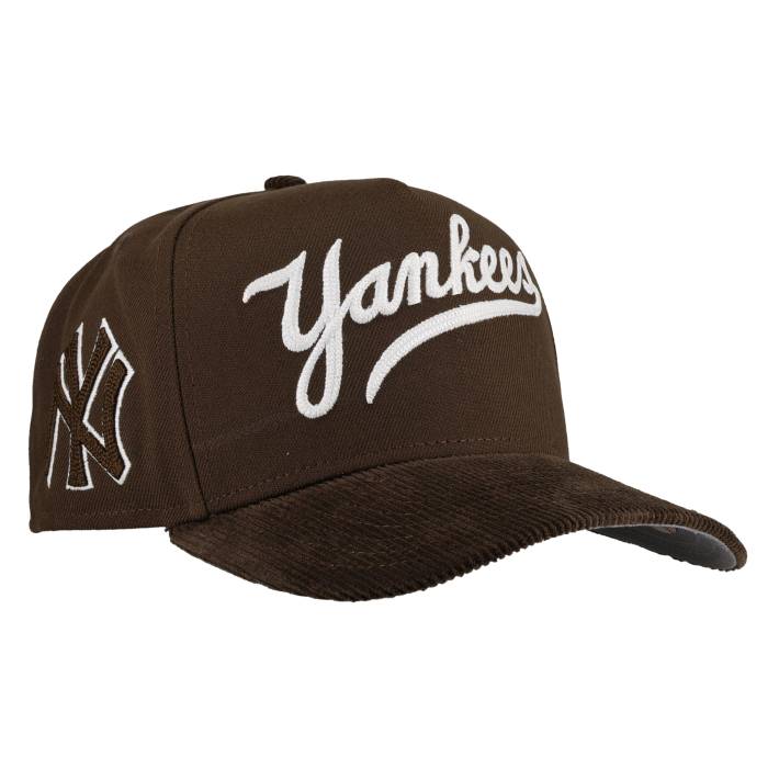 【★百貨店SALE★6/11真夜中2時迄】Newera 【 New York Yankees Chainstitch/Corduroy 9Fifty A Frame Snapback Hat (Walnut) Unisex 】 ヤンキース Snapback スナップバック 御徒面子 ユニ一発やる