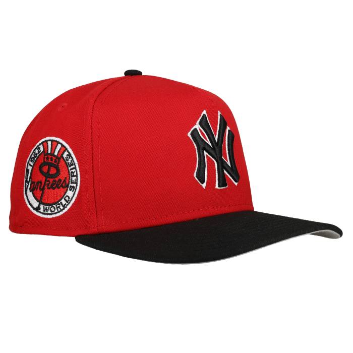 【★百貨店SALE★6/11真夜中2時迄】Newera 【 New York Yankees 1962 World Series Red/Black 9Fifty A Frame Snapback Hat Unisex 】 ヤンキース つづき物 Snapback スナップバック 御徒面子 ユニ一発やる