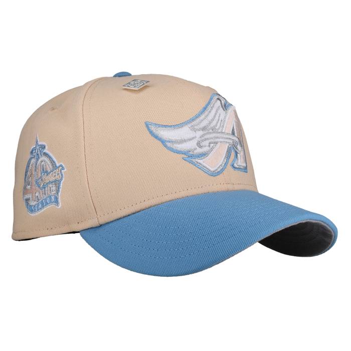 Newera 【 Anaheim Angels 40Th Anniversary Light Peach/Light Blue Trippy Metallic 59Fifty Fitted Hat Unisex 】 アナ住み家 angels エンジェルス 青み 青色 ユニ一発やる