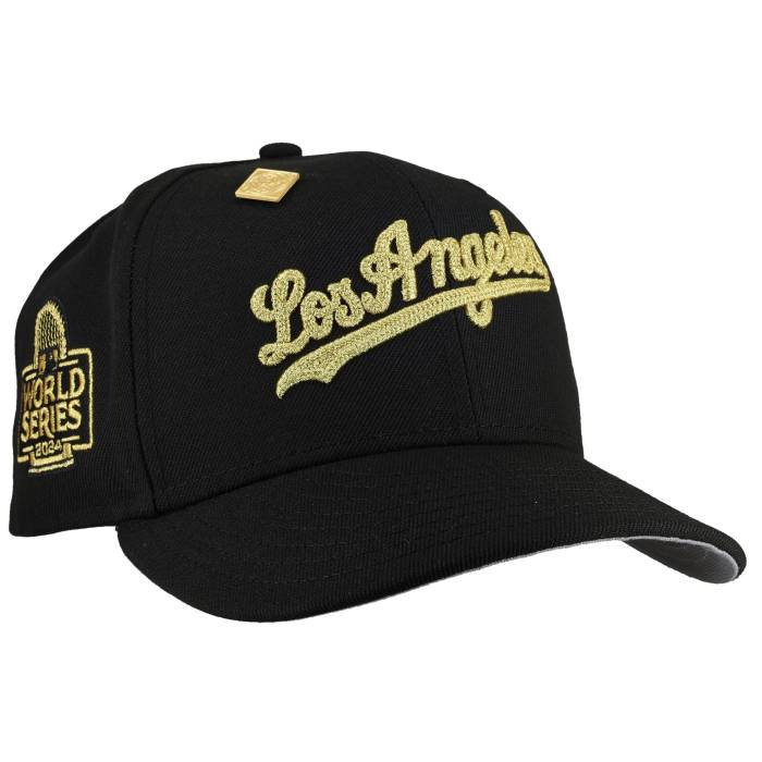 【★百貨店SALE★6/11真夜中2時迄】Newera 【 Los Angeles Dodgers 2024 World Series Chainstitch Gold Metallic 59Fifty Fitted Hat Unisex 】 ドジャース 続きもの ゴールド ユニ一発やる
