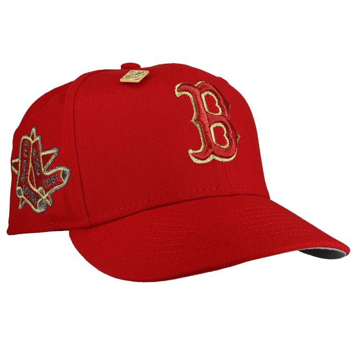 Newera 【 Boston Red Sox 1961 Asg Red Gold Metallic 59Fifty Fitted Hat Unisex Red / Grey Undervisor 】 ボストン Red 赤・レッド ゴールド ユニセックス Red 赤・レッド 灰色 グレー|スニケス