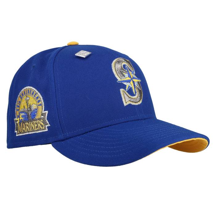 Newera 【 Seattle Mariners 30Th Anniversary Blue/Yellow Metallic 59Fifty Fitted Hat Unisex Blue / Yellow Undervisor 】 シアトル マリナーズ ユニ一発やる 青み 青色 yellow 黄味がかった・黄色