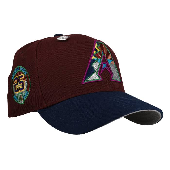 Newera 【 Arizona Diamondbacks 25Th Anniversary Maroon/Navy Metallic 59Fifty Fitted Hat Unisex Maroon / Dark Blue/ Grey Undervisor 】 アリゾナ 金剛石バックス ユニ一発やる マルーン 青み 青色 薄墨色 薄墨色