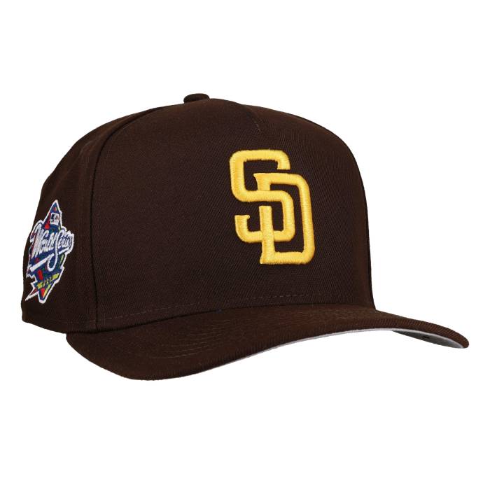 Newera 【 San Diego Padres 1998 World Series Brown 9Fifty A Frame Snapback Hat Unisex 】 パドレス シリーズ 茶色 ブラウン Snapback スナップバック バッグ ユニセックス｜スニケス