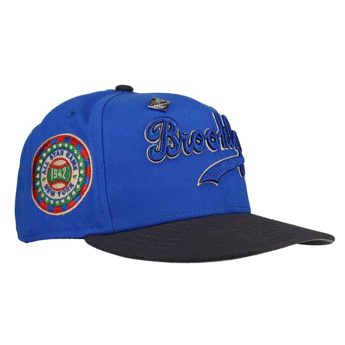 Newera 【 Brooklyn Dodgers 1942 All Star Game Blue Metallic 59Fifty Fitted Hat Unisex Blue / Grey Undervisor / Black Sweatband 】 ブルックリン ドジャース Game 取り組み 青み 青色 ユニ一発やる 青み 青色 薄墨色 薄墨色 黒