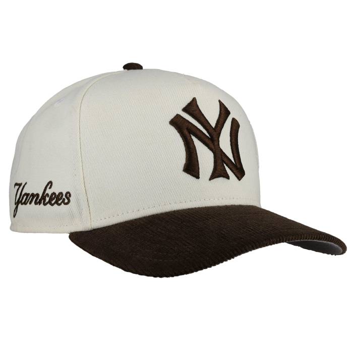 【★百貨店SALE★6/11真夜中2時迄】Newera 【 New York Yankees Walnut Off White Corduroy 9Fifty A Frame Snapback Hat Unisex 】 ヤンキース 白いこと 白いこと コール天 Snapback スナップバック 御徒面子 ユニ一発やる