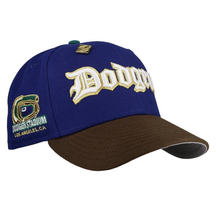 Newera 【 Los Angeles Dodgers Dodger Stadium Blue/Brown Script 59Fifty Fitted Hat Unisex 】 ドジャース 競技場 脚本 ユニ一発やる