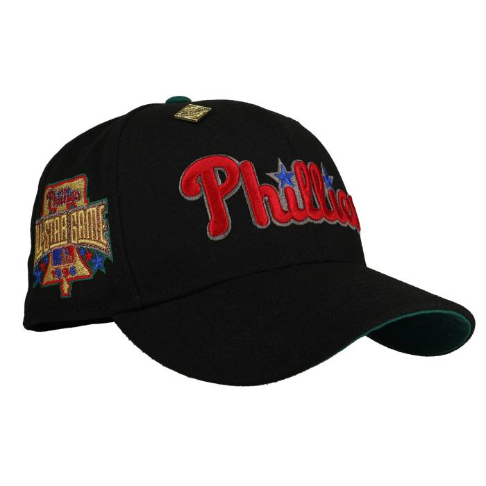 Newera 【 Philadelphia Phillies 1996 All Star Script Metallic 59Fifty Fitted Hat Unisex Black / Green Undervisor 】 フィラデルフィア フィリーズ スクリプト ユニセックス 黒色 ブラック green 緑・グリーン|スニケス
