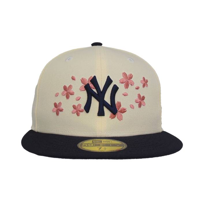 ニューエラ New Era 【 New York Yankees Custom 59Fifty Cap Chrome Sakura Floral Unisex 】 ヤンキース キャップ 帽子 ユニセックス｜スニケス