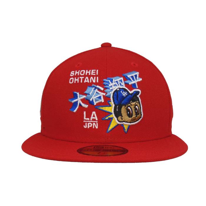 ニューエラ New Era 【 Los Angeles Dodgers Custom 59Fifty Cap Othani Red 60Th Anni Unisex 】 ドジャース キャップ 帽子 Red 赤・レッド ユニセックス|スニケス
