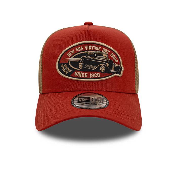 ニューエラ New Era 【 Hot Rod Trucker Cap Adjustable Brick Red Unisex 】 トラッカー キャップ 帽子 Red 赤・レッド ユニセックス｜スニケス