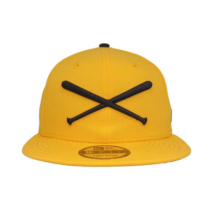 Justfitteds 【 Crossed Bats Logo New Era 9Fifty Yellow Unisex 】 ロゴ yellow 黄色・イエロー ユニセックス