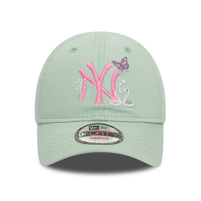 ニュー内鰓 New Era 【 Kids Yankees 9Forty  Cap Lite Green Unisex 】 ヤンキース 旗がしら かぶり笠 ともし火 green 緑・緑であること ユニ一発やる