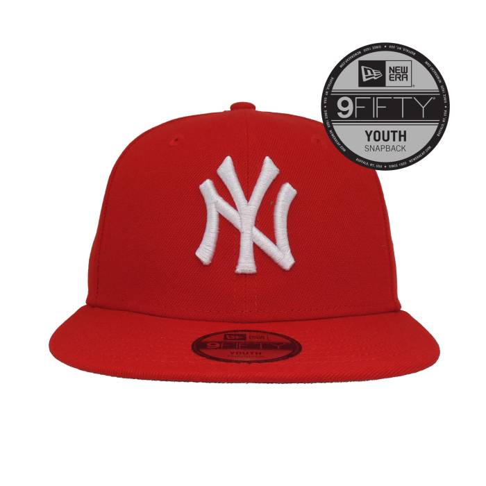 ニューエラ New Era 【 Youth New York Yankees Custom 9Fifty Cap Scarlet Red Unisex 】 子供用 ヤンキース キャップ 帽子 Red 赤・レッド ユニセックス｜スニケス