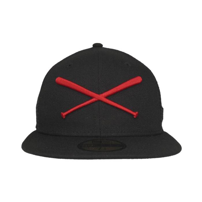 Justfitteds-Family 【 Justfitteds Crossed Bats Logo New Era 59Fifty Trucker Bred Unisex 】 ロゴ トラッカー ユニセックス