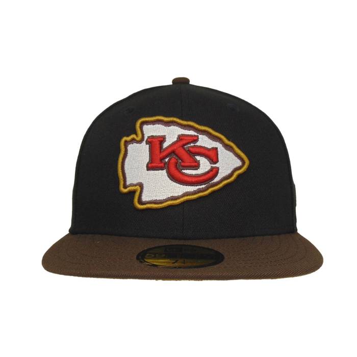 ニューエラ New Era 【 Kansas City Chiefs Custom 59Fifty Cap Black Brown Unisex 】 カンザス シティ チーフス キャップ 帽子 黒色 ブラック 茶色 ブラウン ユニセックス｜スニケス