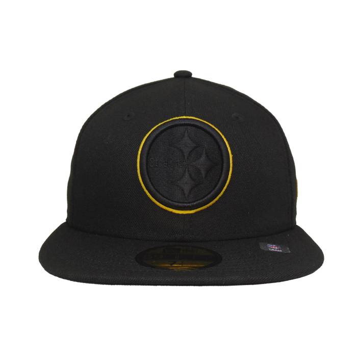 ニューエラ New Era 【 Pittsburgh Steelers Custom 59Fifty Cap Black Yellow Unisex 】 ピッツバーグ スティーラーズ キャップ 帽子 黒色 ブラック yellow 黄色・イエロー ユニセックス