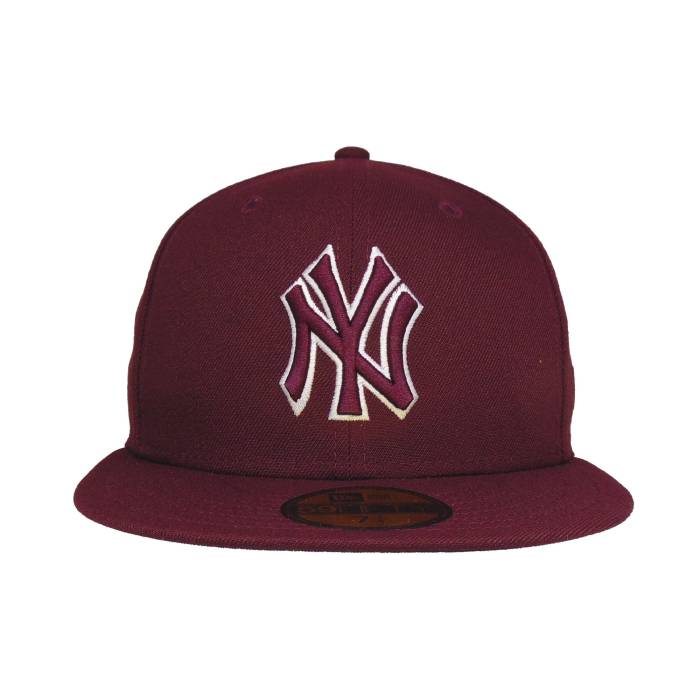 ニューエラ New Era 【 New York Yankees Custom 59Fifty Cap Maroon Tonal Outline Unisex 】 ヤンキース キャップ 帽子 マルーン ユニセックス|スニケス