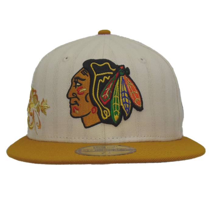 ニューエラ New Era 【 Chicago Blackhawks 5950 Day 59Fifty Cap Chrome Wheat Unisex 】 シカゴ ブラックホークス キャップ 帽子 ウィート ユニセックス|スニケス